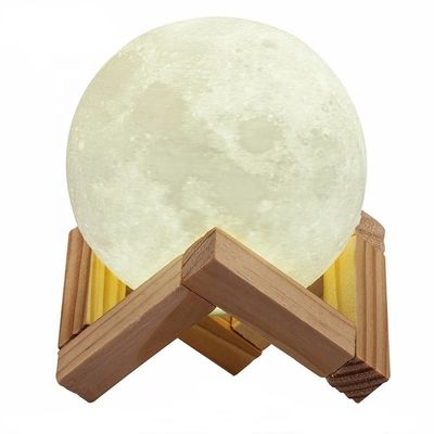 Dimmable Touch Control Remote PLA 3D Printing Moon Lamp with 10000 Hours Lifespan