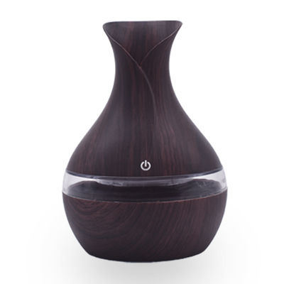 Compact 300ml Wood Flower Vase Design Ultrasonic Humidifier Diffuser for Home