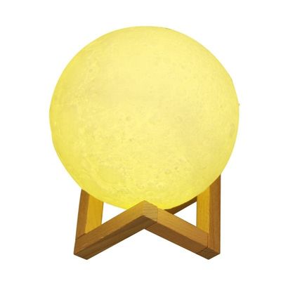 Dimmable Touch Control Remote PLA 3D Printing Moon Lamp with 10000 Hours Lifespan