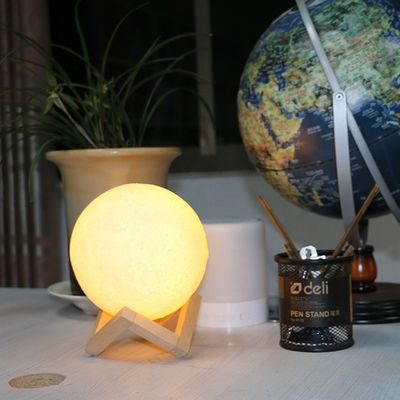 Dimmable Touch Control Remote PLA 3D Printing Moon Lamp with 10000 Hours Lifespan