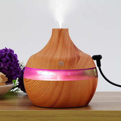 5V Portable 300ML 7 Color Change Wood Design USB Rechargeable Humidifier for Timing Function