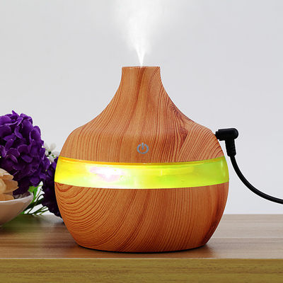 5V Portable 300ML 7 Color Change Wood Design USB Rechargeable Humidifier for Timing Function