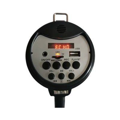 50W Large Power Plastic Handheld Black Megaphone with Music Siren Versatile Functions