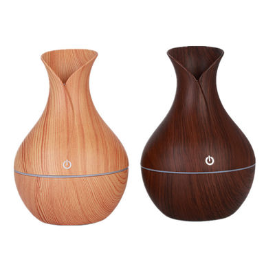 130ML Wood Grain Ultrasonic Vase Portable Mini USB Humidifier for Moisture Management