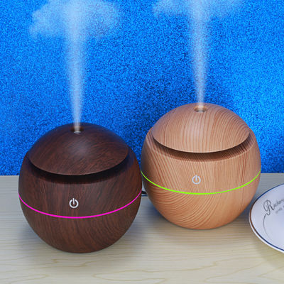 Other Function Portable Mini Ultrasonic USB 130ML Wood Grain Humidifier with Led Light
