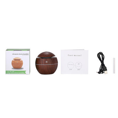 Other Function Portable Mini Ultrasonic USB 130ML Wood Grain Humidifier with Led Light