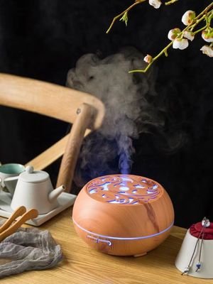 2022 Wood Grain Humidifier Aroma Oil Diffuser with Large Capacity and Vintage Style