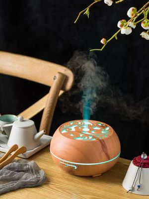 2022 Wood Grain Humidifier Aroma Oil Diffuser with Large Capacity and Vintage Style